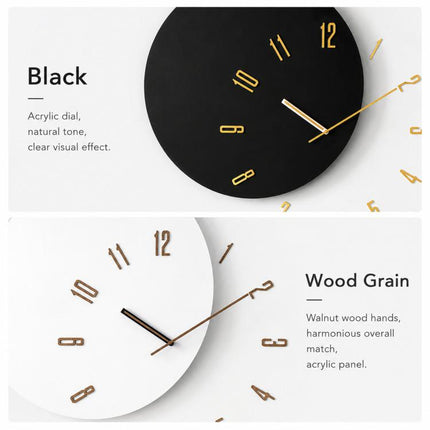 wozoom Living Room Modern Minimalist Wood Silent Decorative Clock
