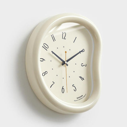 wozoom Living Room Modern Art Wall Clock Minimalist Cream Style Silent Decorative Clock, Flat Black, Framed Cream White, Framed Cream Brown, Framed Black, Dust-proof Cream White, Dust-proof Cream Brown, Dust-proof Black