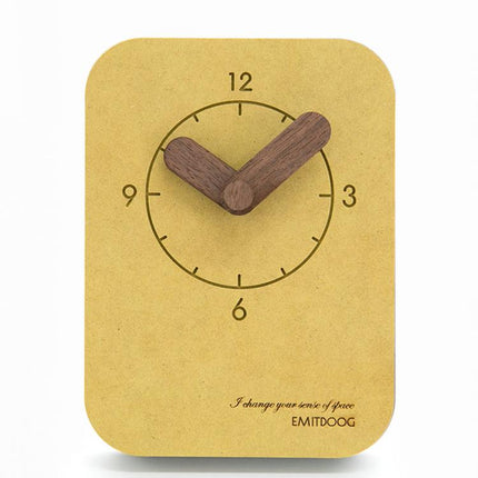 wozoom Silent Desk Clock Small Wooden Table Wall Clock