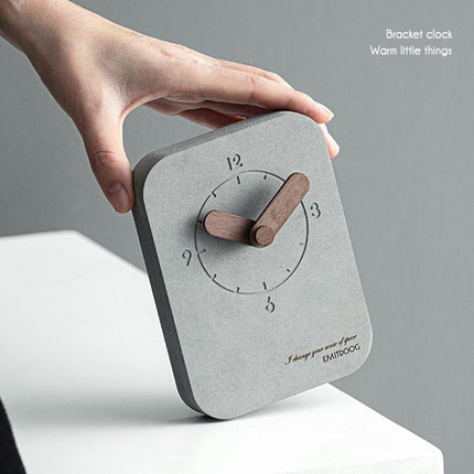 wozoom Silent Desk Clock Small Wooden Table Wall Clock