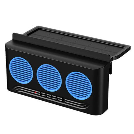 L6189 Solar Powered Car Exhaust Fan With Strobe Warning Light Interior Air Circulation Fan