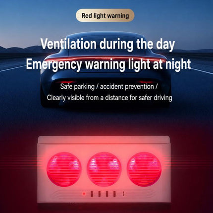 L6189 Solar Powered Car Exhaust Fan With Strobe Warning Light Interior Air Circulation Fan