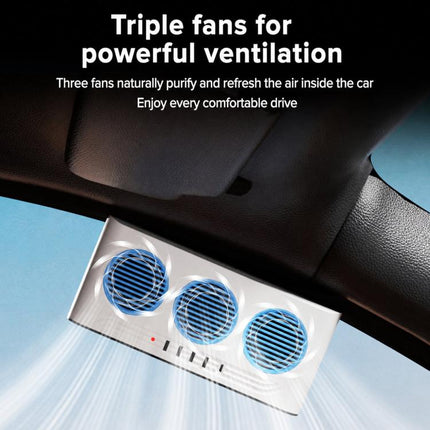 L6189 Solar Powered Car Exhaust Fan With Strobe Warning Light Interior Air Circulation Fan