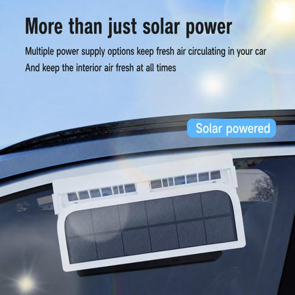 L6189 Solar Powered Car Exhaust Fan With Strobe Warning Light Interior Air Circulation Fan