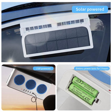 L6189 Solar Powered Car Exhaust Fan With Strobe Warning Light Interior Air Circulation Fan