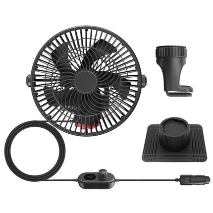 Brushed Motor Car Fan 5-Blade High Wind Silent Vehicle Fan, Non-reversible, Reversible