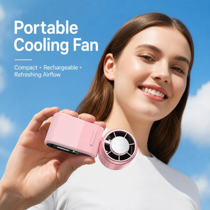 Semiconductor Ice Cooling Handheld Fan 5-Speed Turbo Mini Pocket Fan USB-C Rechargeable Small Personal Fan