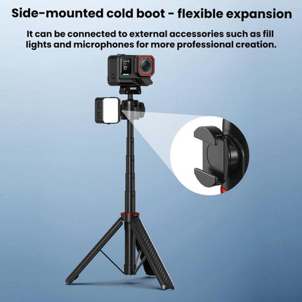 For Insta360 Ace Pro / 2 / X5 BRDRC Quick-Release Tripod Head Extension Selfie Stick