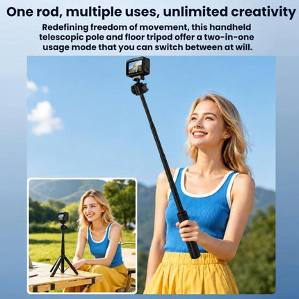 For Insta360 Ace Pro / 2 / X5 BRDRC Quick-Release Tripod Head Extension Selfie Stick