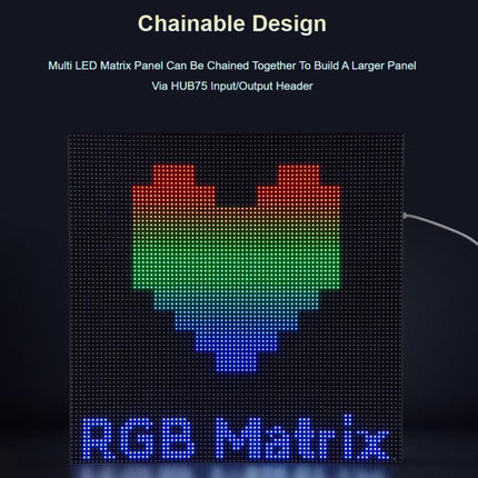 Waveshare 34431 RGB Full-color LED Matrix Panel, 4mm Pitch, 80×40 Pixels, Adjustable Brightness, 34431