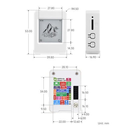 Waveshare 34212 ESP32-S3 Touch 1.54inch E-Paper AIoT Development Board 200 × 200 Resolution Supports Wi-Fi And BLE, 34212