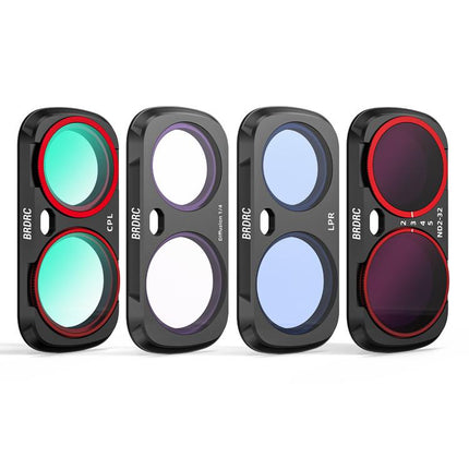 For Insta360 Luna Ultra BRDRC Filter Accessories, UV, CPL, ND16, Black Soft, Anti-Light Pollution, 3pcs /Set CPL + ND16 + Black Soft, 3pcs /Set CPL + Black Soft + Adjustable VND, 4pcs /Set CPL + Black Soft + Anti-Light Pollution + Adjustable VND