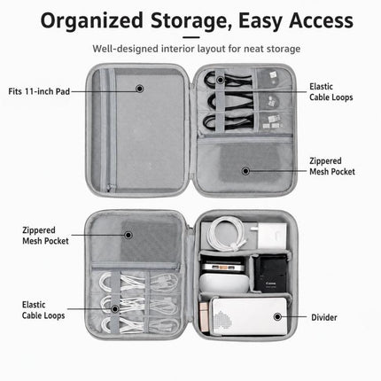 Baona BN-F029 Hard EVA Electronic Organizer Travel Case Double Layer Tech Bag
