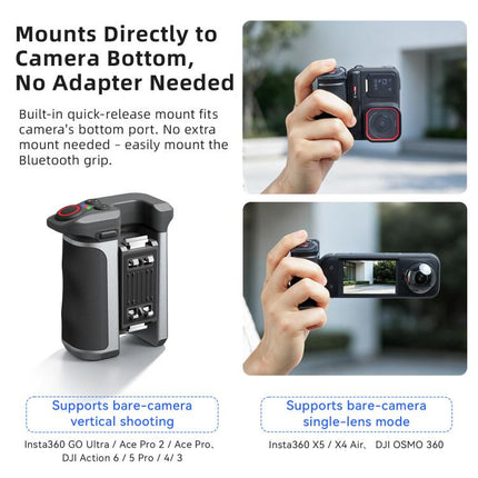 aMagisn Bluetooth Xplorer Grip Kit, For Insta360 Ace Pro 2 / Ace Pro / X5, For Insta360 GO Ultra