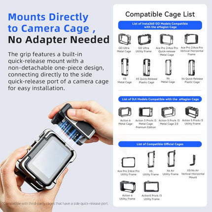 aMagisn Bluetooth Xplorer Grip Kit, For Insta360 Ace Pro 2 / Ace Pro / X5, For Insta360 GO Ultra
