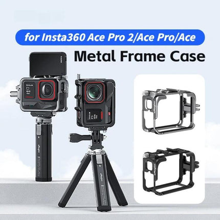 AMagisn Metal Frame Case For Insta360 Ace Pro 2 / Ace Pro / Ace Aluminum Utility Cage With Cold Shoe