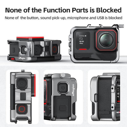 AMagisn Metal Frame Case For Insta360 Ace Pro 2 / Ace Pro / Ace Aluminum Utility Cage With Cold Shoe