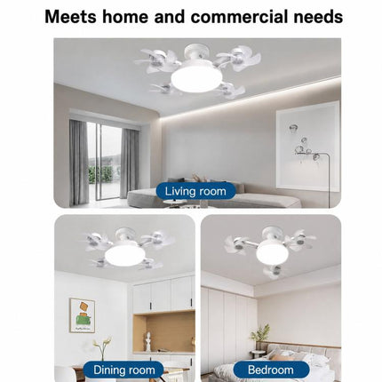 E27 Screw Base Ceiling Fan Light High Air Volume Quiet Fan Lamp For Living Room, 45cm 3-Head, 50cm 4-Head