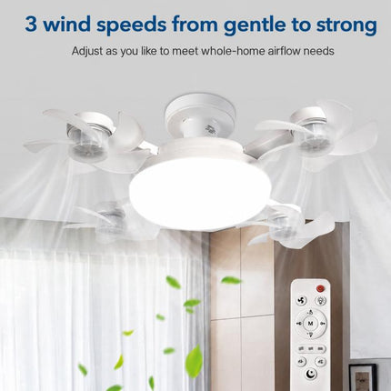 E27 Screw Base Ceiling Fan Light High Air Volume Quiet Fan Lamp For Living Room, 45cm 3-Head, 50cm 4-Head