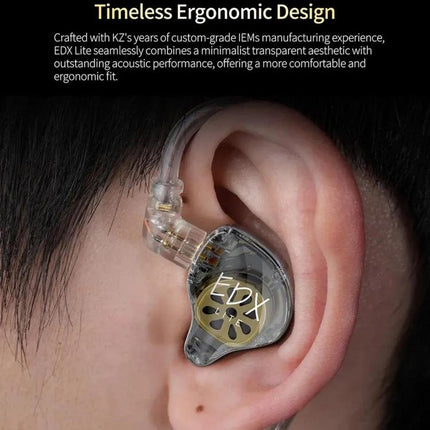 KZ-EDX Lite Internal-Magnet Dynamic Driver 1.2m Wired Earphones Deep Bass Detachable Cable Music Gaming Earbuds, Translucent Gray Standard, Translucent Gray With Mic, Transparent Standard, Transparent With Mic, Translucent Gray With Mic Type-C         ...