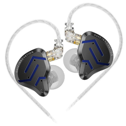 KZ-ZSN PRO 2 Hybrid Dynamic + Balanced Armature In-Ear 1.2m Wired Earphones Stage Vocals Music Gaming Hi-Fi Earbuds, Blue Black Standard, Blue Black With Mic, Silver Standard, Silver With Mic, Gold Standard, Gold With Mic