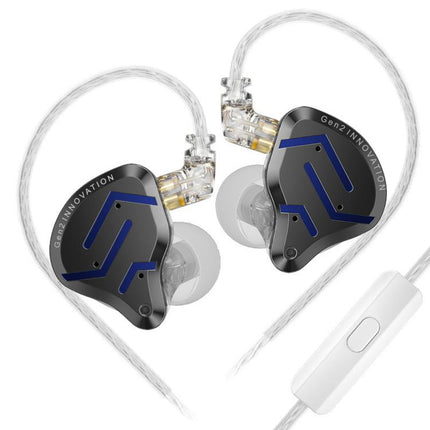 KZ-ZSN PRO 2 Hybrid Dynamic + Balanced Armature In-Ear 1.2m Wired Earphones Stage Vocals Music Gaming Hi-Fi Earbuds, Blue Black Standard, Blue Black With Mic, Silver Standard, Silver With Mic, Gold Standard, Gold With Mic