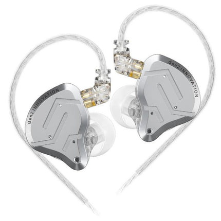KZ-ZSN PRO 2 Hybrid Dynamic + Balanced Armature In-Ear 1.2m Wired Earphones Stage Vocals Music Gaming Hi-Fi Earbuds, Blue Black Standard, Blue Black With Mic, Silver Standard, Silver With Mic, Gold Standard, Gold With Mic
