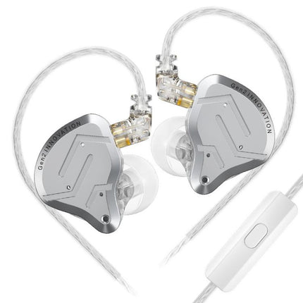 KZ-ZSN PRO 2 Hybrid Dynamic + Balanced Armature In-Ear 1.2m Wired Earphones Stage Vocals Music Gaming Hi-Fi Earbuds, Blue Black Standard, Blue Black With Mic, Silver Standard, Silver With Mic, Gold Standard, Gold With Mic