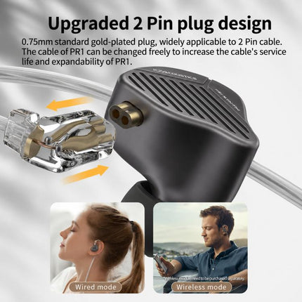 KZ-PR1 Planar Magnetic 1.2m Wired Earphones 13.2mm Planar Driver High-Res Hi-Fi Earbuds, Standard, With Mic