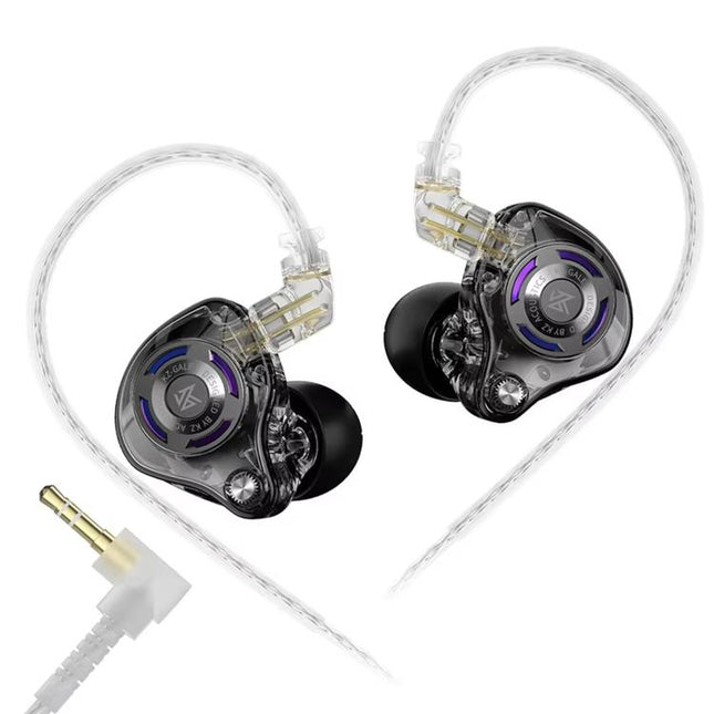 KZ-Gale HiFi 1.2 m Wired Game Earphones, Black Standard 3.5mm, Black With Mic 3.5mm, White Standard 3.5mm, White With Mic 3.5mm, Black M2 Cable Sound Card Type-C, White M2 Cable Sound Card Type-C