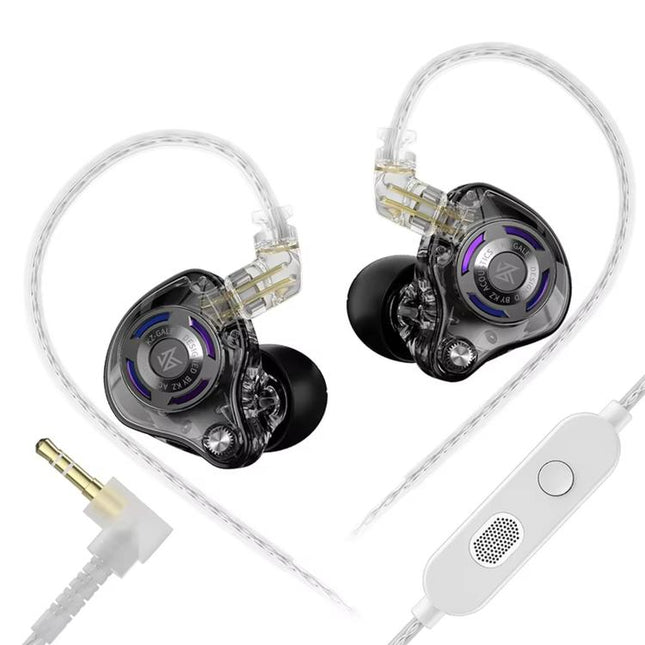 KZ-Gale HiFi 1.2 m Wired Game Earphones, Black Standard 3.5mm, Black With Mic 3.5mm, White Standard 3.5mm, White With Mic 3.5mm, Black M2 Cable Sound Card Type-C, White M2 Cable Sound Card Type-C