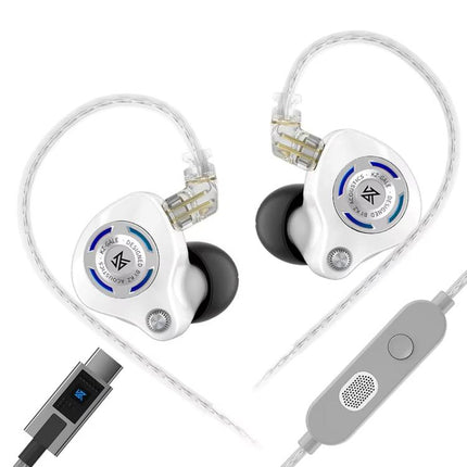 KZ-Gale HiFi 1.2 m Wired Game Earphones, Black Standard 3.5mm, Black With Mic 3.5mm, White Standard 3.5mm, White With Mic 3.5mm, Black M2 Cable Sound Card Type-C, White M2 Cable Sound Card Type-C