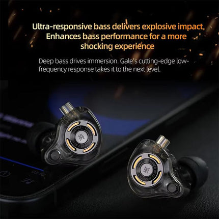 KZ-Gale HiFi 1.2 m Wired Game Earphones, Black Standard 3.5mm, Black With Mic 3.5mm, White Standard 3.5mm, White With Mic 3.5mm, Black M2 Cable Sound Card Type-C, White M2 Cable Sound Card Type-C