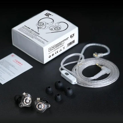 KZ-Gale HiFi 1.2 m Wired Game Earphones, Black Standard 3.5mm, Black With Mic 3.5mm, White Standard 3.5mm, White With Mic 3.5mm, Black M2 Cable Sound Card Type-C, White M2 Cable Sound Card Type-C