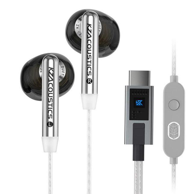 KZ-Duet Quad-core Dual Dynamic Driver 1.2m Wired Earphones, Black Standard 3.5mm, Black With Mic 3.5mm, White With Mic 3.5mm, Black Type-C Sound Card