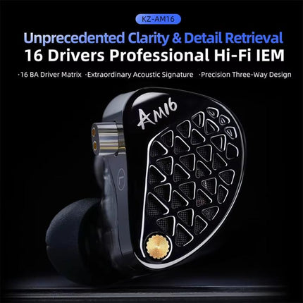 KZ-AM16 Dedicated Low-Frequency Drivers Music Gaming Hi-Fi 1.2m Wired Earphones, Balanced Standard 3.5mm, Balanced With Mic 3.5mm, Bass Enhanced Standard 3.5mm, Bass Enhanced With Mic 3.5mm, Balanced With Mic Type-C, Bass Enhanced With Mic Type-C