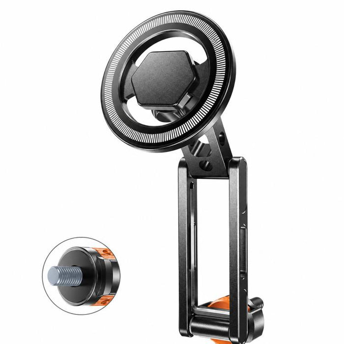 1/4 Inch Screw Phone Tripod Mount for Cameras Monitors Ring Lights, Magnetic Mount, Tension Phone Clamp, 17mm Ball Joint Base Only