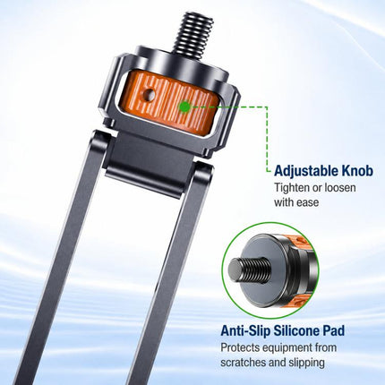 1/4 Inch Screw Phone Tripod Mount for Cameras Monitors Ring Lights, Magnetic Mount, Tension Phone Clamp, 17mm Ball Joint Base Only