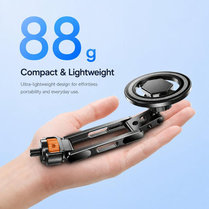 1/4 Inch Screw Phone Tripod Mount for Cameras Monitors Ring Lights, Magnetic Mount, Tension Phone Clamp, 17mm Ball Joint Base Only