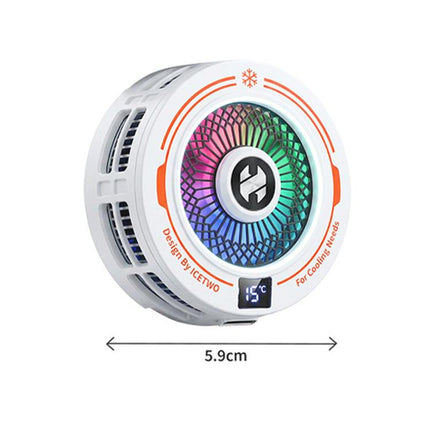 AI Mobile Phone Cooler Magnetic Semiconductor Radiator with Temperature Display & RGB Light, White, Black, With Clip White, With Clip Black