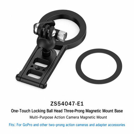 Magnetic Action Camera Mount Base, Universal 2-Prong Ball Joint, For Insta360 GO 3/3S Quick Release, For GoPro 13 Quick Release, For DJI Action 5 Pro/4/3/2 Quick Release, For 1/4inch Screw Hole Camera, Universal 17mm Ball Joint                         ...