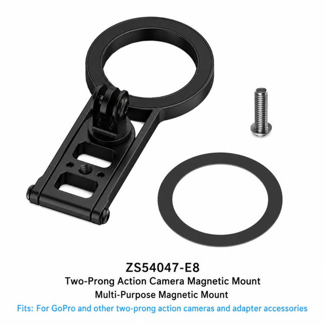 Magnetic Action Camera Mount Base, Universal 2-Prong Ball Joint, For Insta360 GO 3/3S Quick Release, For GoPro 13 Quick Release, For DJI Action 5 Pro/4/3/2 Quick Release, For 1/4inch Screw Hole Camera, Universal 17mm Ball Joint                         ...
