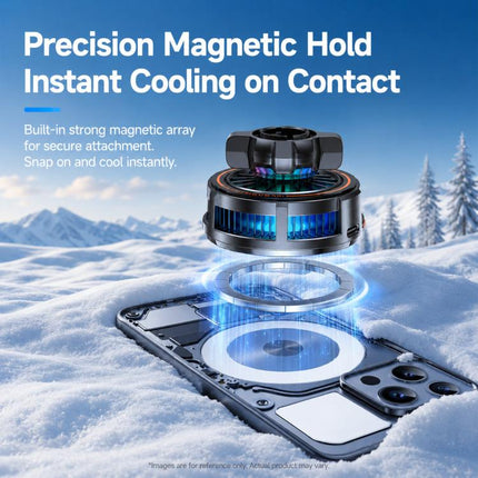 17mm Ball Joint Magnetic Phone Cooler 3-Speed Semiconductor Cooling Fan, H8A Cooler Only, with Air Vent Clip C50, with Telescopic Suction Mount C12, with Desktop Live Stand A124, with Floor Tripod KP002, with Air Vent Hook C49