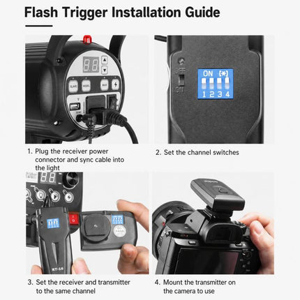 Godox RT16 Flash Trigger Studio Light Photography Light DSLR Camera Remote Control Wireless Sync Trigger, Transmitter, Receiver, Transmitter+Receiver, Transmitter+2 Receiver, Transmitter+3 Receiver