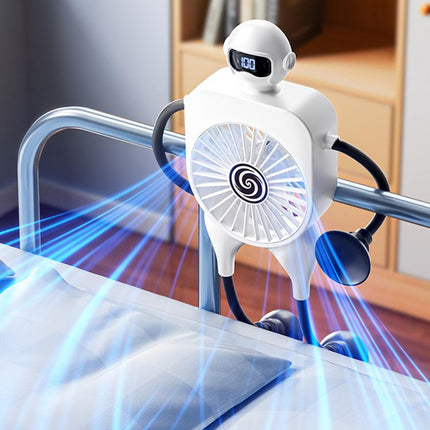 F17 Smart Digital Display Suction Cup Robot Fan 100 Speed Levels Desktop Fan