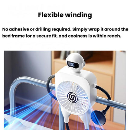 F17 Smart Digital Display Suction Cup Robot Fan 100 Speed Levels Desktop Fan