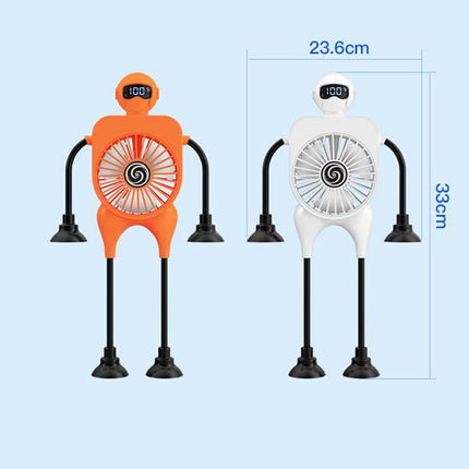 F17 Smart Digital Display Suction Cup Robot Fan 100 Speed Levels Desktop Fan
