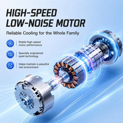 F17 Smart Digital Display Suction Cup Robot Fan 100 Speed Levels Desktop Fan