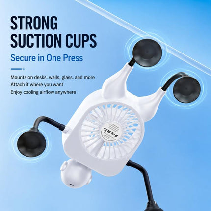F17 Smart Digital Display Suction Cup Robot Fan 100 Speed Levels Desktop Fan