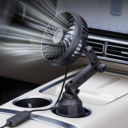 SHUNWEI 12V/24V Car Cup Holder Fan With USB Single Head, SD-2701
